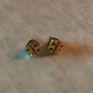 Tory Burch Logo Stud Earrings in gold